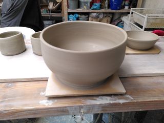 A large curvy bowl