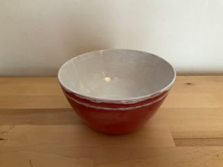 Biggest bowl so far (Apr. 2025), glazed in a mix of Snapdragon and Succulent to see how the colour would turn out.